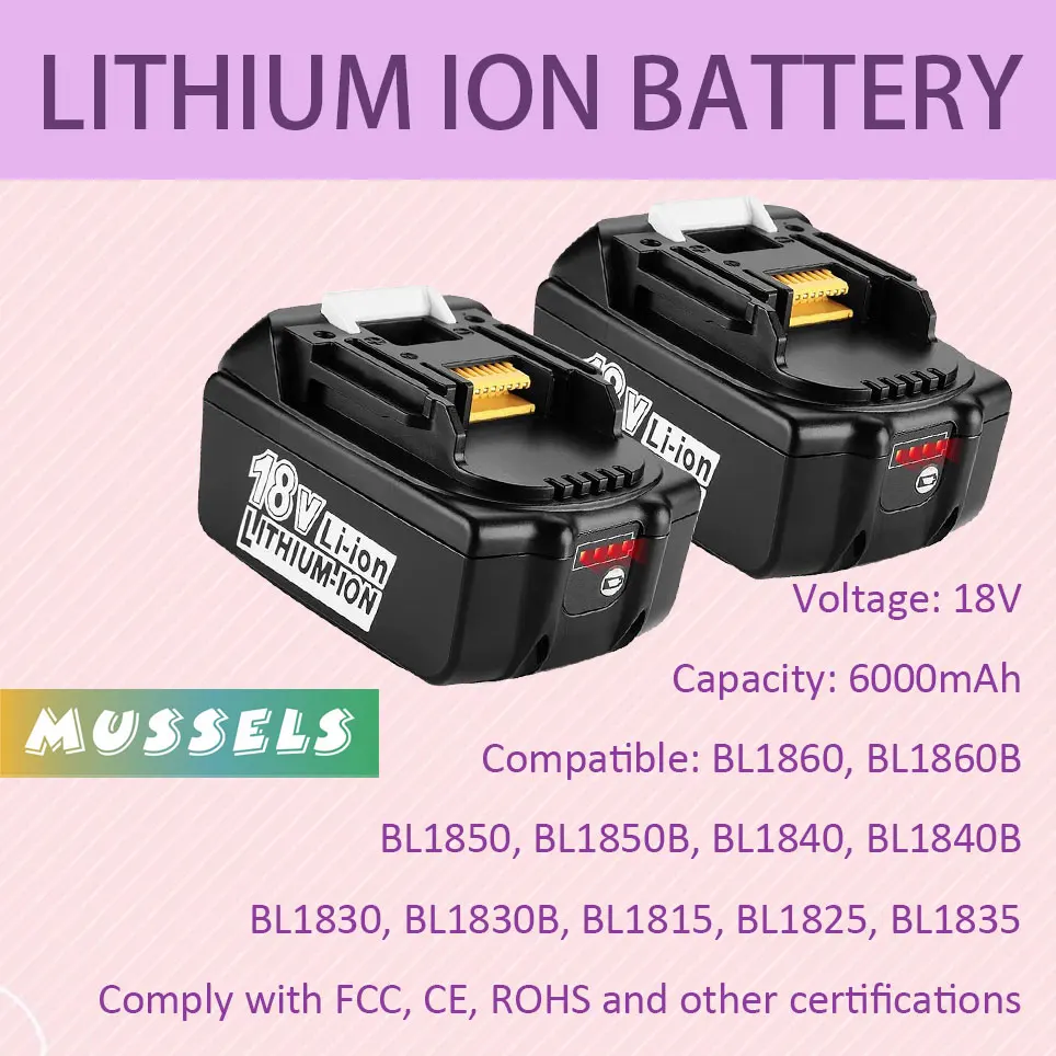 

[Upgrade version] Makita replacement lithium battery 18V battery BL1860 BL1850B BL1850 BL1840 BL1830 BL1820 BL1815 LXT-400