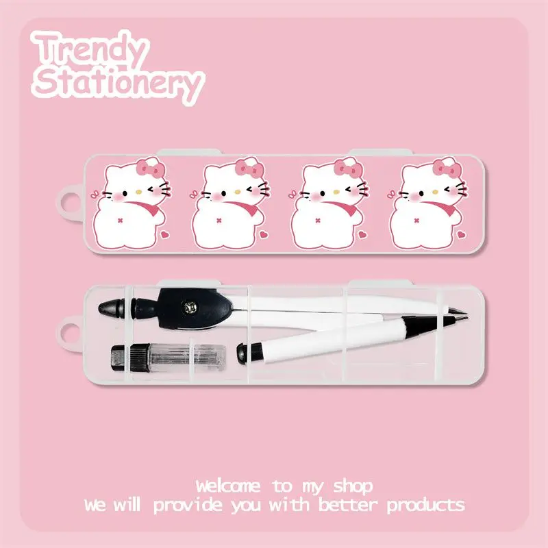 

Kawaii Sanrio Hello Kitty Compasses Kuromi School Office Drawing Geometry Learning Tools Students Prizes with Box Pencil Lead