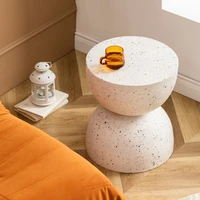 wuli nordic hourglass imitation terrazzo small side table ins coffee table coffee table creative round storage small side table