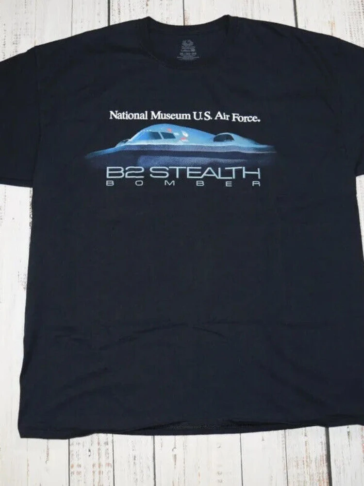 Музей ВВС США B-2 Футболка с рисунком Stealth Bomber Повседневная рубашка из 100% хлопка