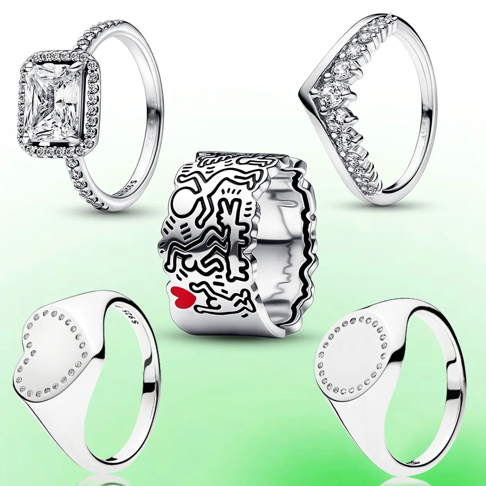 Anillo de grafiti callejero más vendido joyería plata 925 regalo para mujer circón fiesta boda grabado fina pe