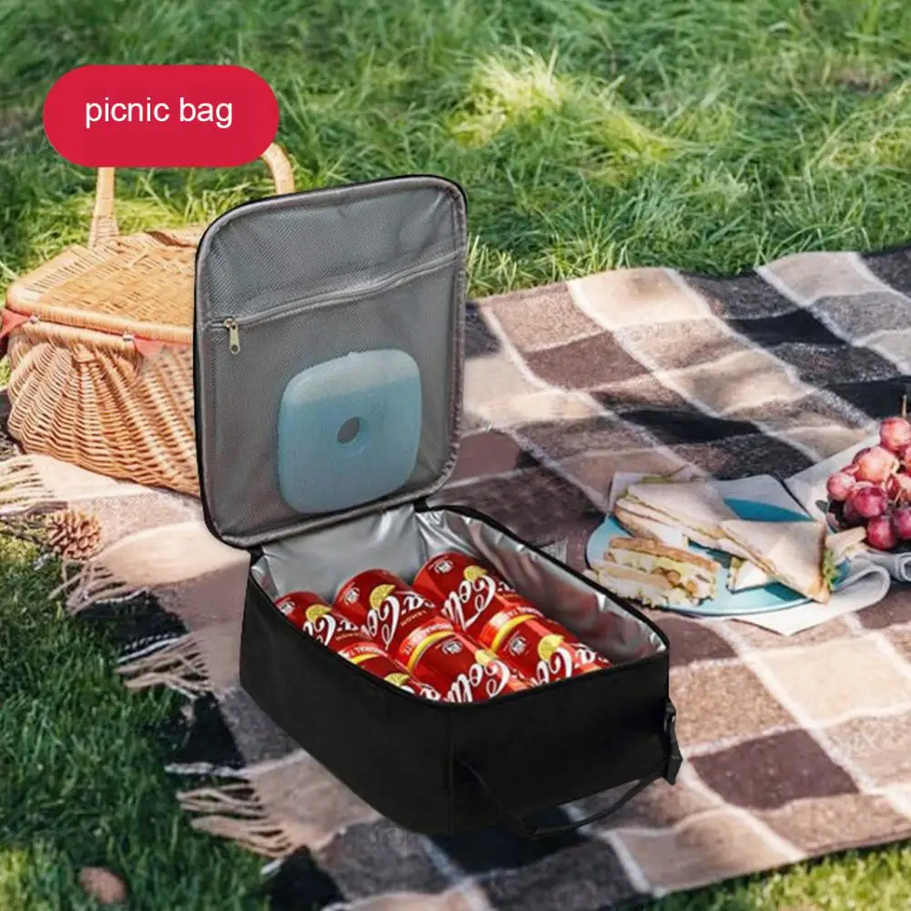 

Сумка из ткани Оксфорд для риса, тоут для доставки еды, мешок из алюминиевой фольги и хлопка с изоляцией, мешок для ланча, нетканый органайзер для пикника