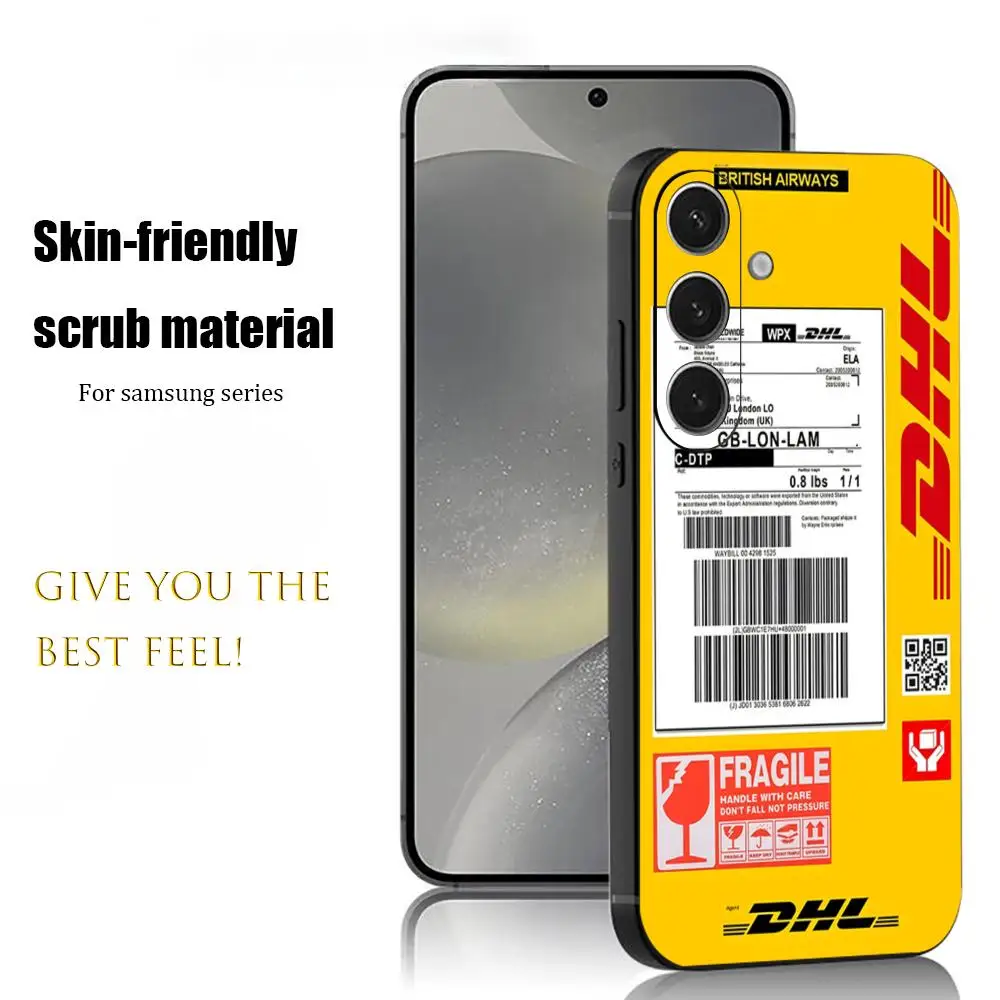 Фото Модный чехол для телефона D-Dhl Express Label для Samsung Galaxy S26 S25 S24 S23 S22 S21 Plus Ultra Note20, мягкий, черный №1
