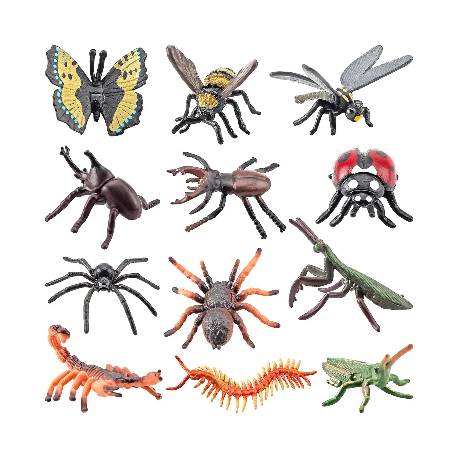 

20Pcs Assorted Bug Toys Figurines Model Realistic Flowers Halloween Insect Toys Figures for Birthday Party Favor School Toddler