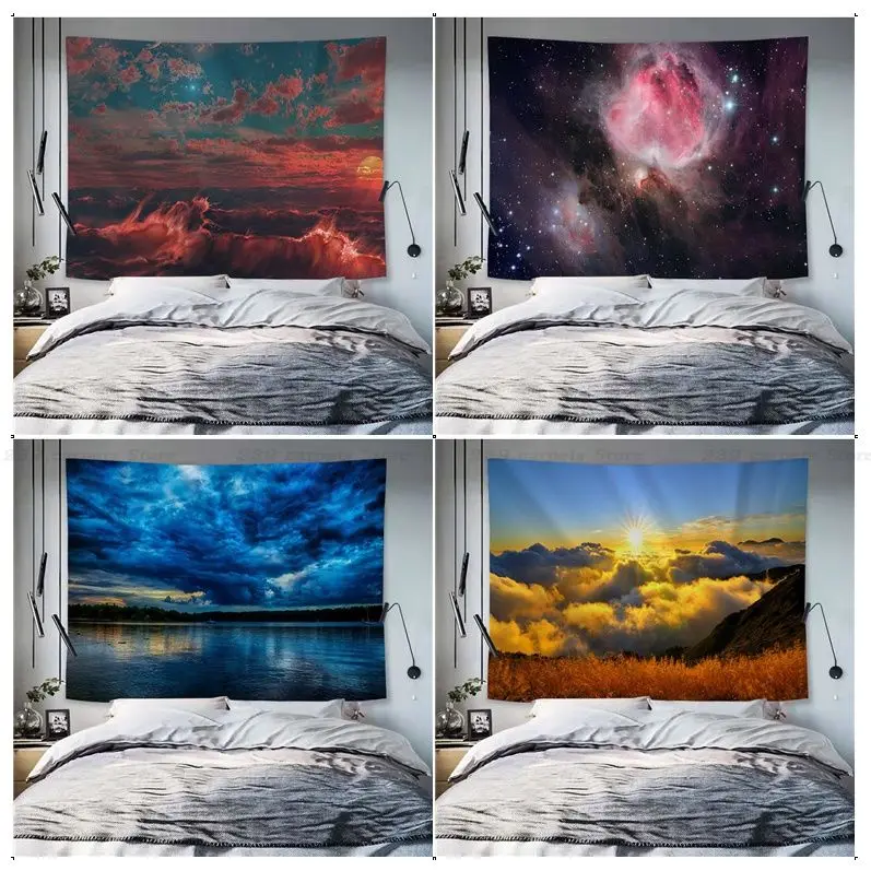 

Rosy Clouds Tapestry Art Printing Hanging Tarot Hippie Wall Rugs Dorm INS Home Decor