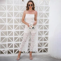 luoyiyang summer jumpsuit womens lace hollow flower jumpsuit elegant womens party white loose office womens 2022 new style