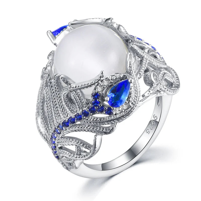 

Unique Design 925 Sterling Silver Ring Opal Ring, Woman Charm Jewelry Gift