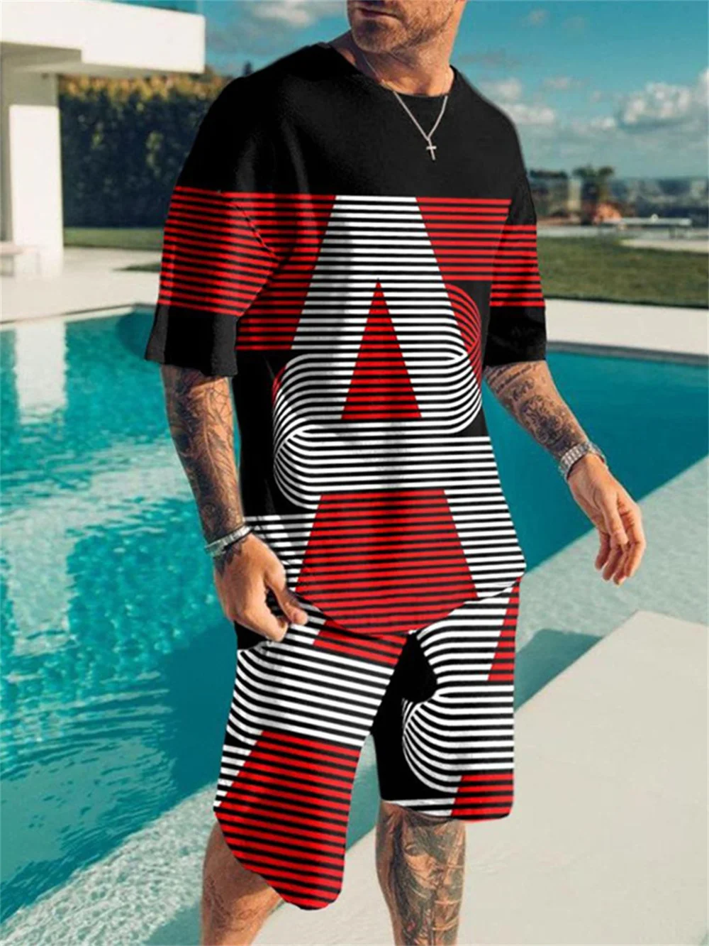 

Мужская футболка с 3D-принтом, в европейском стиле