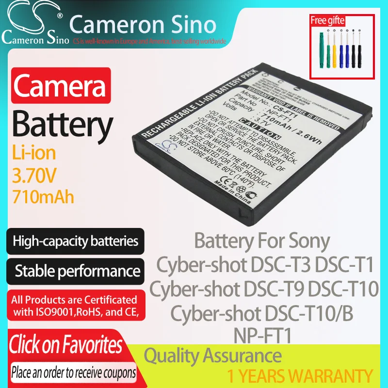 CameronSino Батарея для Sony детали Sony Cyber-shot DSC-T3 DSC-L1/L DSC-T1 DSC-T3/B DSC-T10 DSC-T9 подходит Sony NP-FT1 цифровой аккумулятор и зарядное устройство для камеры