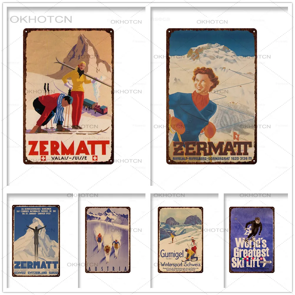 

Винтажная металлическая Жестяная Табличка с изображением ландшафта Исландии, металлический постер для катания на лыжах, путешествий, Жест...