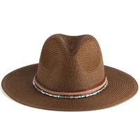 straw beach panama hats for women wide brim fedora jazz sun hat mens breathable elegant ladies party hat wholesale dropshipping