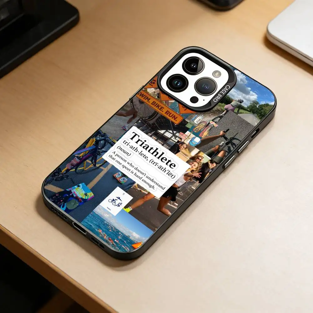 Фото Чехол для телефона Triathlon Swim Bike Run Tri Life для iPhone 17, 16, 15, 14, 13, 12, 11 Plus, Pro Max, XS, цветной, с серебряным покрытием внутри №5