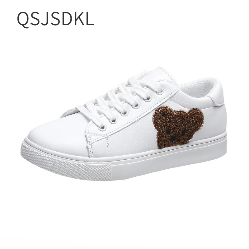 

Shoes Women 2022 New PU Leather Vulcanize Shoes Student Casual Lace Up Comfortably Flat Running Sneakers Women's Zapatos Mujer