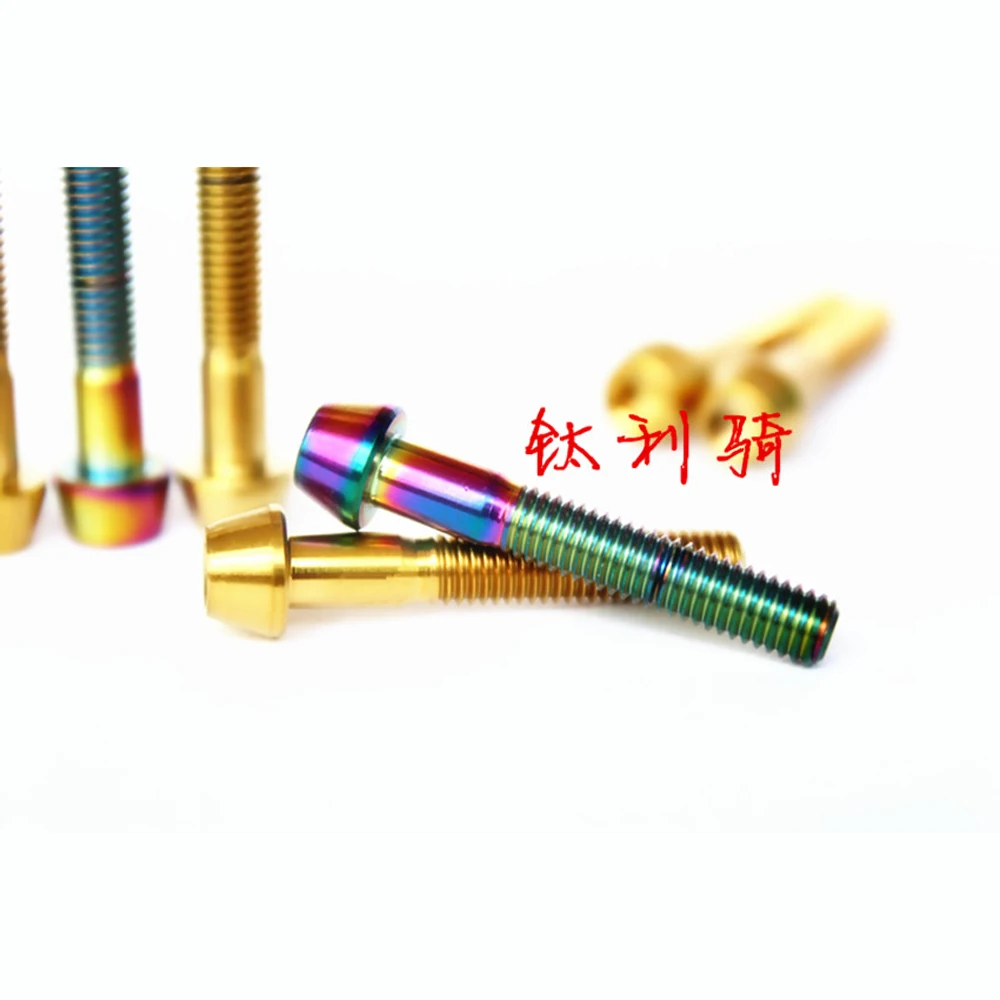

M6 Pitch 1mm 30 35 40 45mm GR5 Titanium Alloy Cone Head Bolt For Bicycle Saddle Headset Top Cap