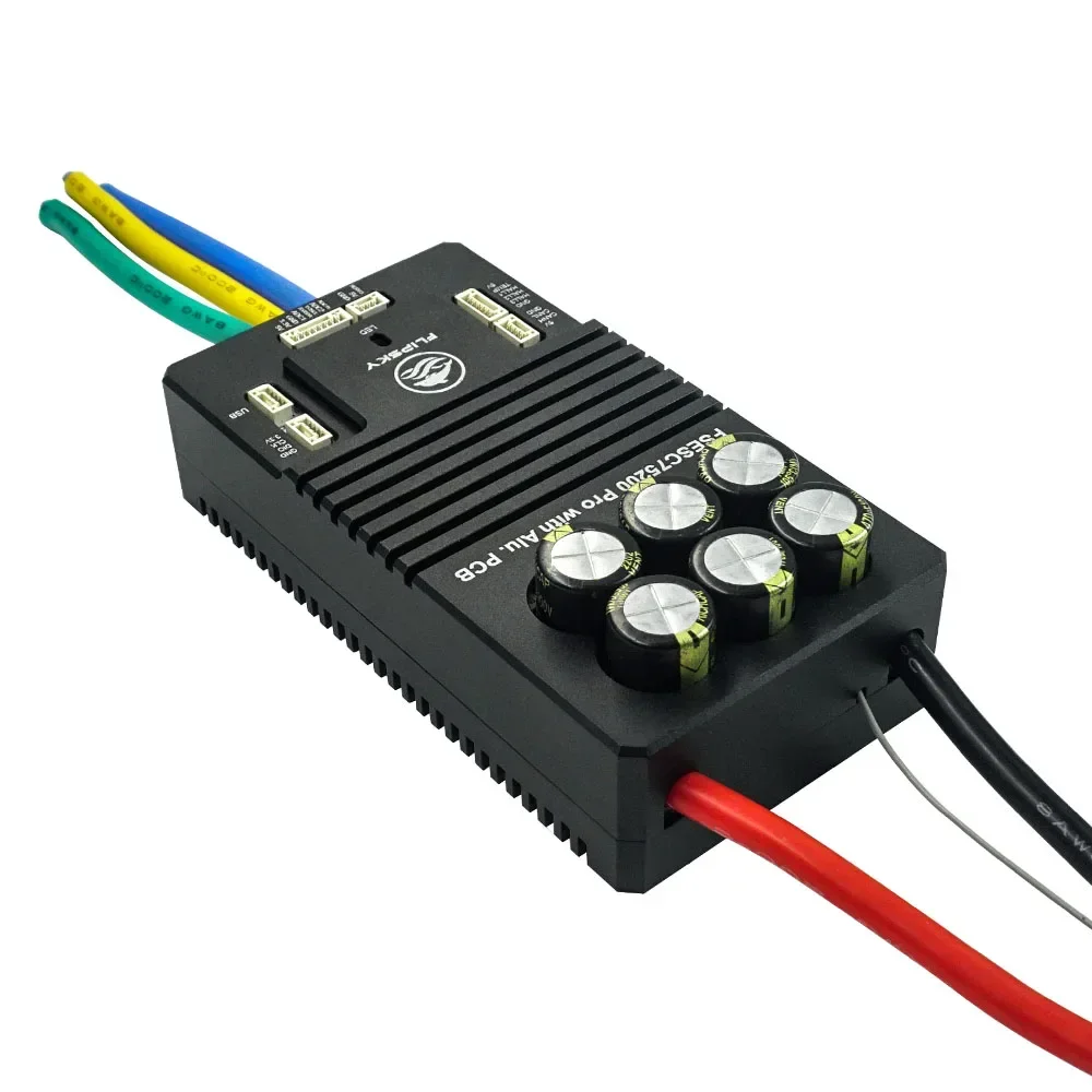 Фото Новый Flipsky 84V FSESC 75200 Pro: высокоточный контроллер на базе VESC с алюминиевой платой для серфбордов, боевых роботов, электровелосипедов и гидрофойлов №1
