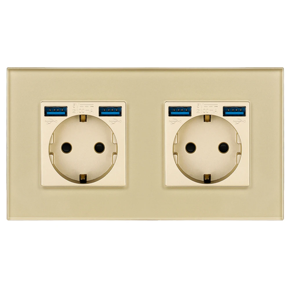 Bingoelec розетки из золотого стекла