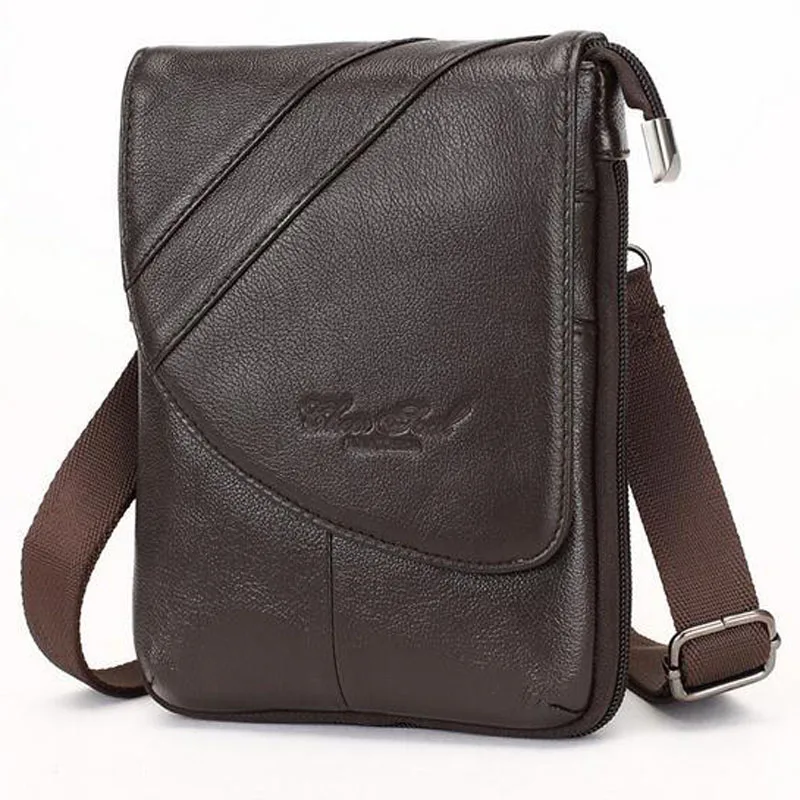 

Men Cross Body Bag for men waist bag Genuine Leather Shoulder Messenger Bag Belt Waist Fanny Bag Phone Case Pocket Purse