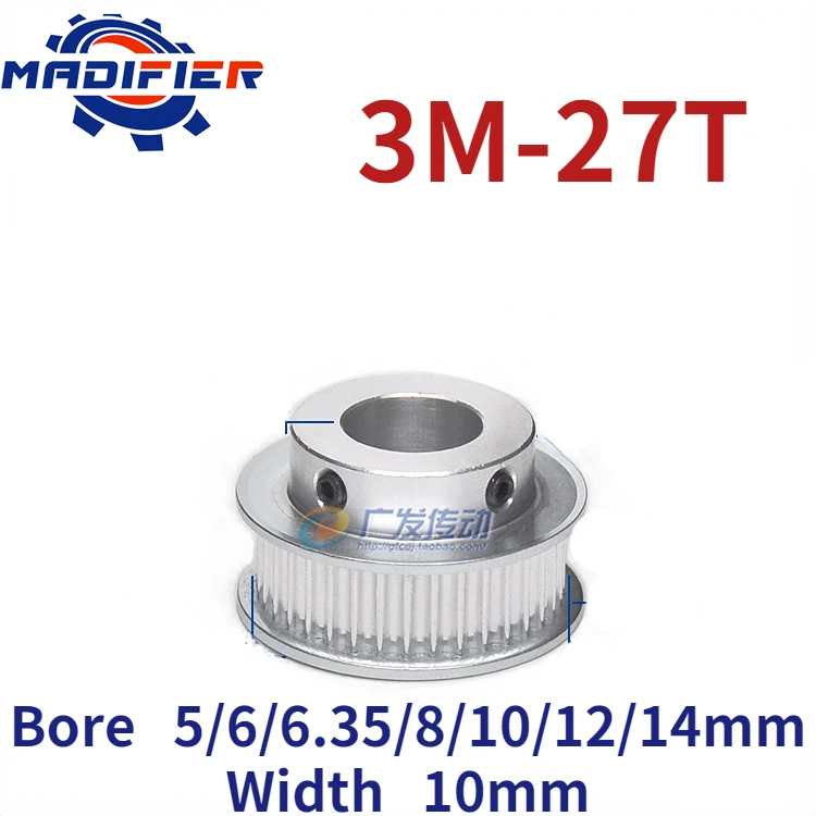 

BF 27 Teeth HTD 3M Timing Pulley Bore 5/6/6.35/8/10/12/14mm for 10 mm Width Belt Used In Linear Pulley