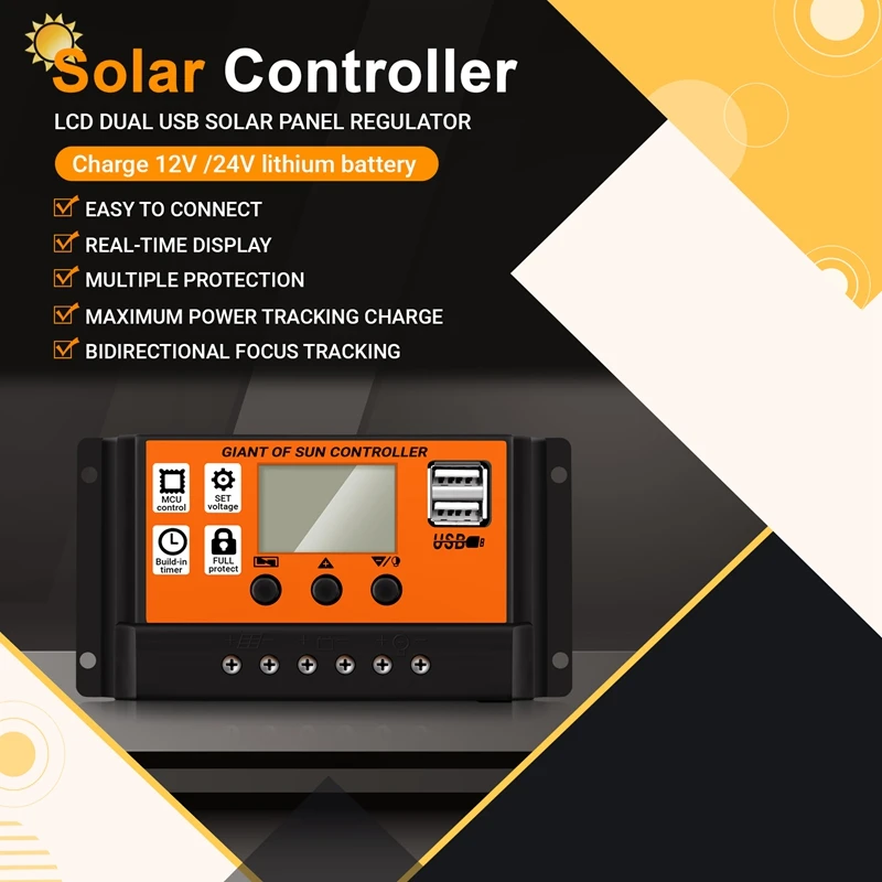 12 В 24 автоматический контроллер заряда солнечной батареи MPPT регулятор панели