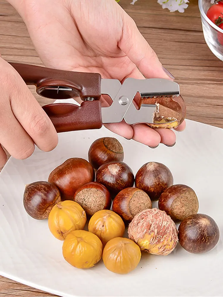 

Chestnut Cracker Cutter Nut Cracking Tools With Non Slip Handle Multifunctional Walnut Cracker Chestnut Peeler For Home