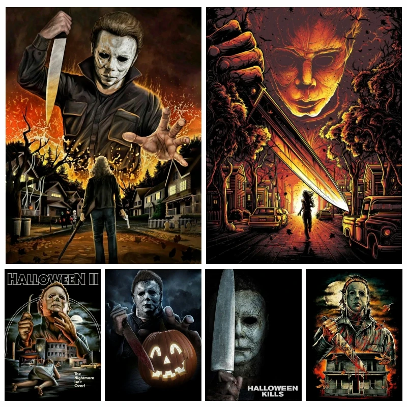 New Horror Movie Halloween Kills 5d AB Diamond Painting Art Full Drills Classic Michael Myers Film Cross Stitch Home Decor