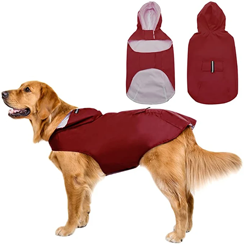 Small Large Dogs Waterproof Pet Clothes Reflective Dogs Rain Coats Hooded Jacket Raincoat Chihuahua Pet Supplies