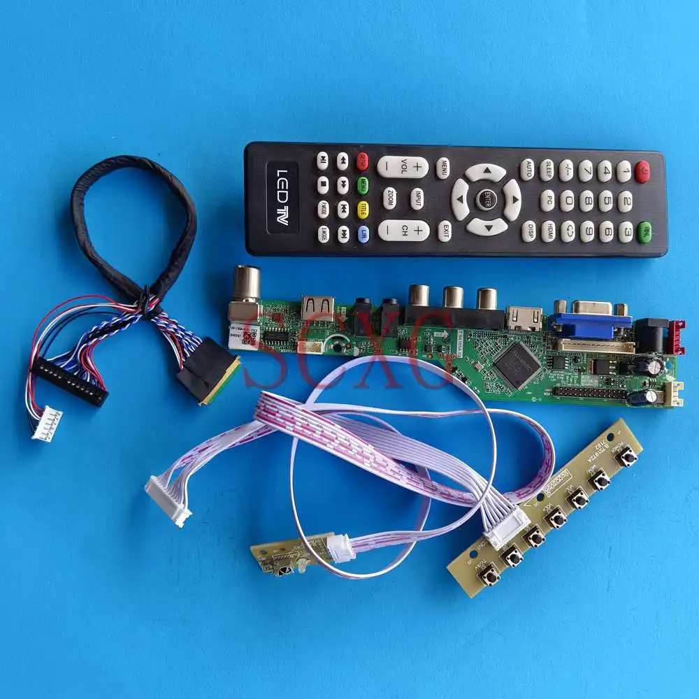 

Плата контроллера для ЖК-дисплея, DIY комплект для Φ VGA HDMI-совместимый AV USB LVDS 40 Pin 15,6 "ТВ аналоговый сигнал светодиодный 1366 светодиодная матриц...