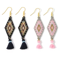 yuokiaa bohemian luxury tassel earrings for women handmade miyuki beads long drop dangle earrings new fashion jewelry gifts 2022