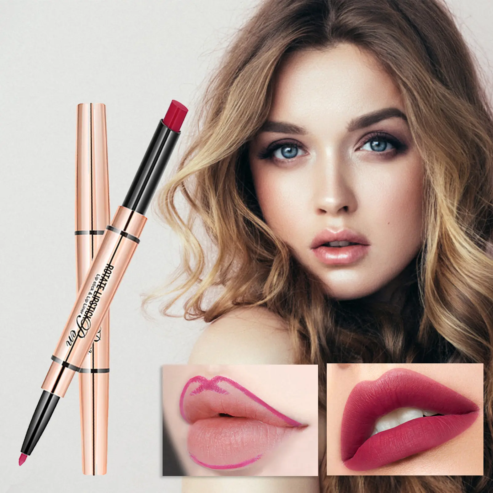 Матовая губная помада подводка для губ 2 в 1 макияжная матовая прочная