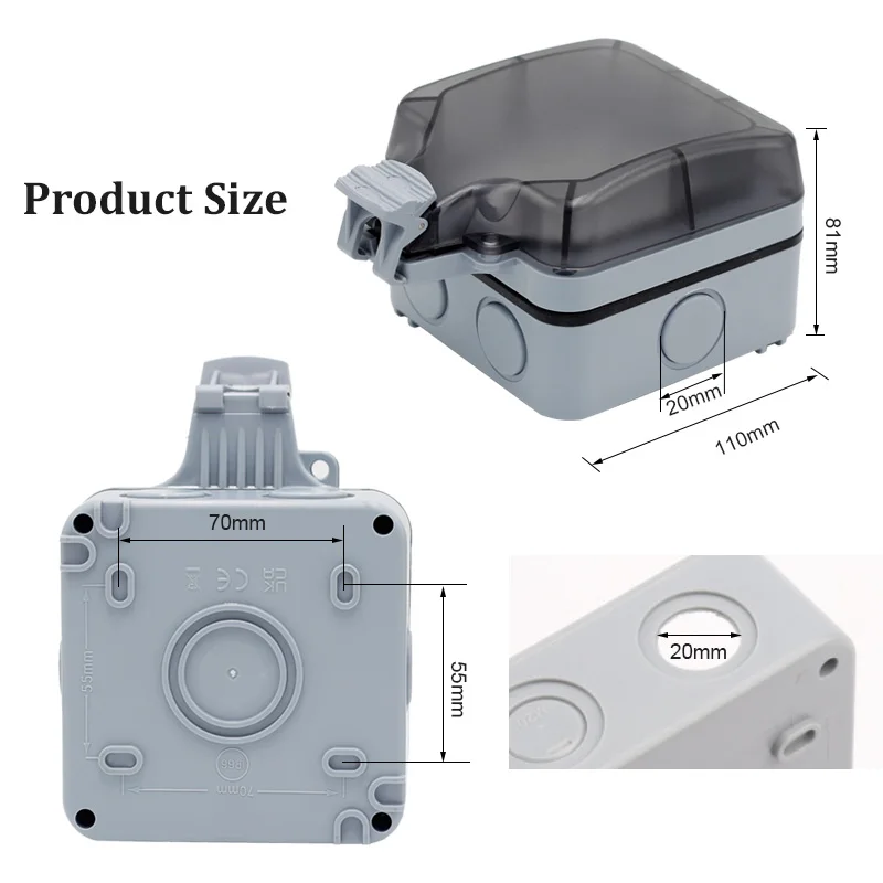 CE IP66 Уличная водонепроницаемая розетка штормозащитная 16A 250V FR 2Франция Розетка #