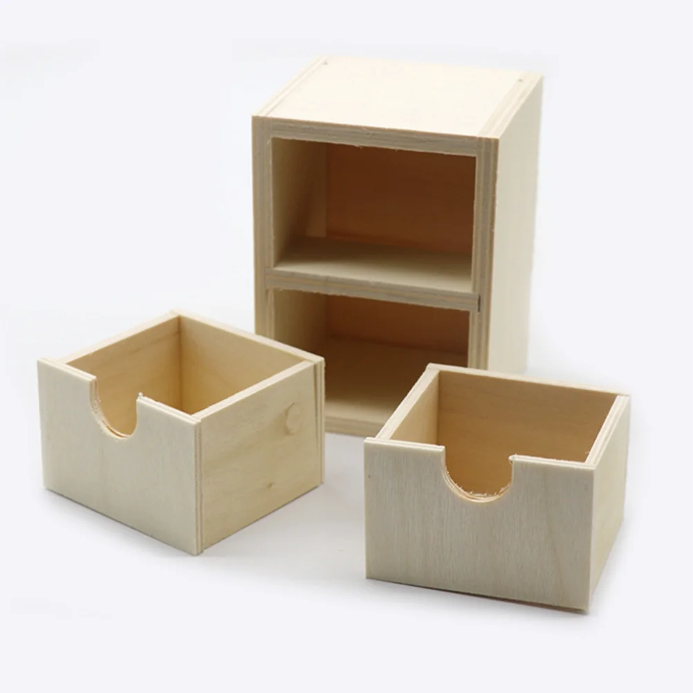 

Unfinished Small Drawer Wooden For Kids DIY Blank Children Unpainted Storage Drawers