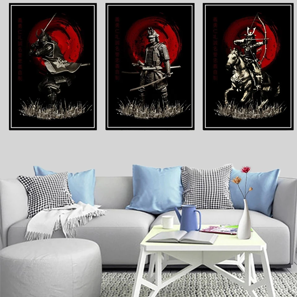 

Japanese Samurai Bushido Modern Artist Home Decor Wall Art Canvas Painting Poster And Prints Modern Living Room Decoration