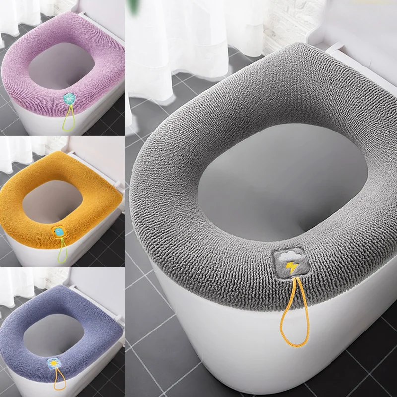 

Universal Toilet Seat Cushion Four Seasons Thickened Toilet Cover Knitted Toilet Seat Cushion Washable Household Toilet Ring