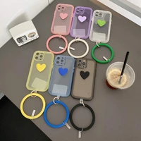 shockproof phone case pure color clear tpu circle wristband cover for iphone 11 12 pro max xr xs iphone 13 pro max cases shell