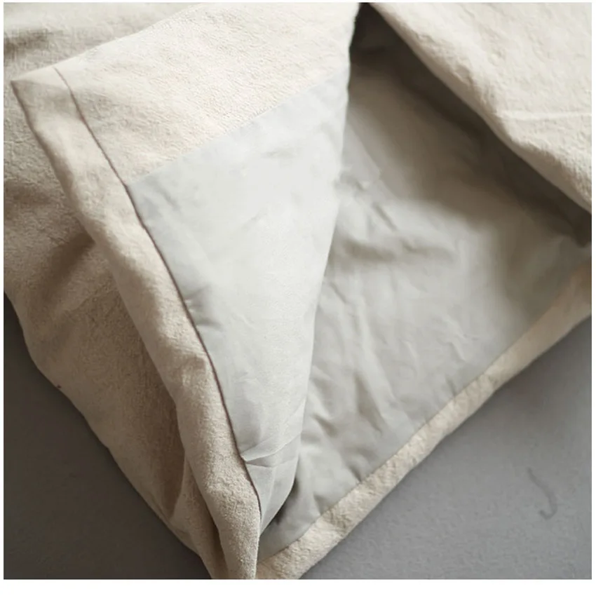 Casual literary and artistic extended thickened cotton linen goose down jacket Simple loose down 2020 winter new cotton clothing