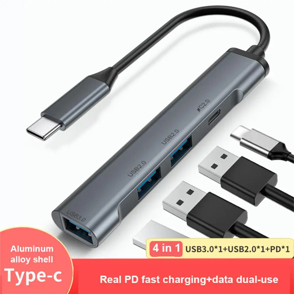 

High Speed Usb C Hub Fast Charging Type-c Docking Station Usb3.0 2.0 Usb Multiport Hub For Keyboardu Disk Printer 5gbps 4 In 1