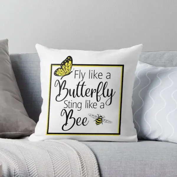 

Fly Like A Butterfly Sting Like A Bee Printing Throw Pillow Cover Anime Bed Square Hotel Case Decorative Pillows not include