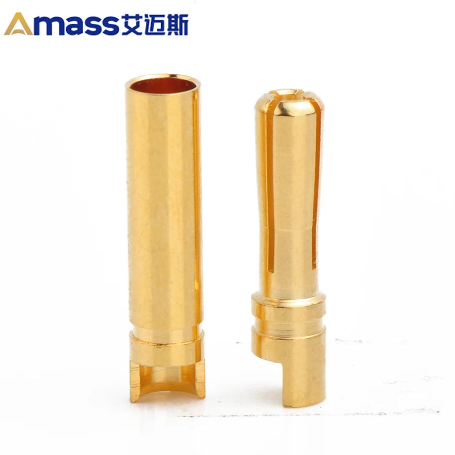 

Бесплатная доставка, Amass, 10/20 пар, 4 мм позолоченный разъем Bullet для аккумулятора Rc Esc и штатива для квадрокоптера