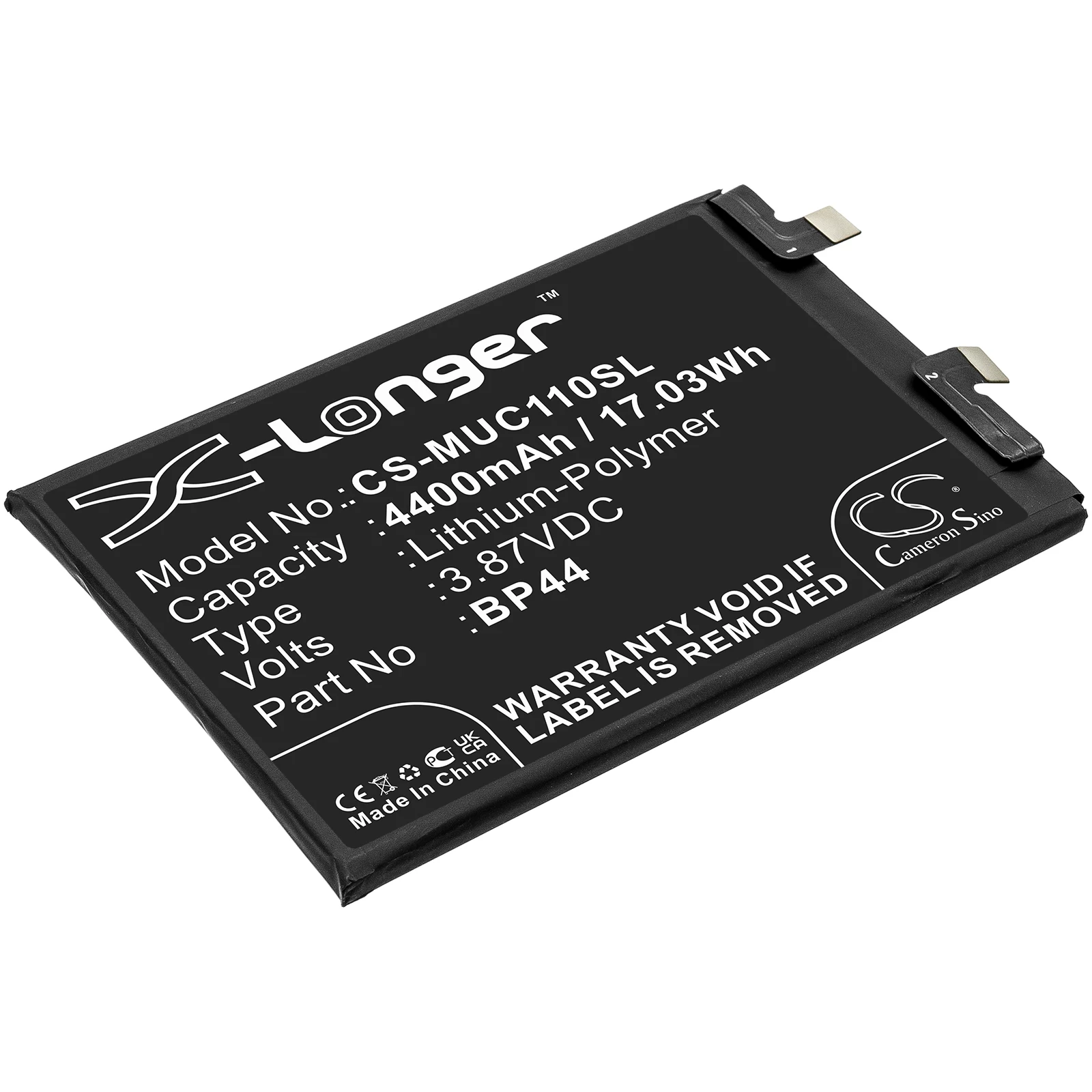 

Аккумулятор Cameron Sino для Xiaomi BP44 CC11,Civi 5G 4400 мАч/17.03Wh