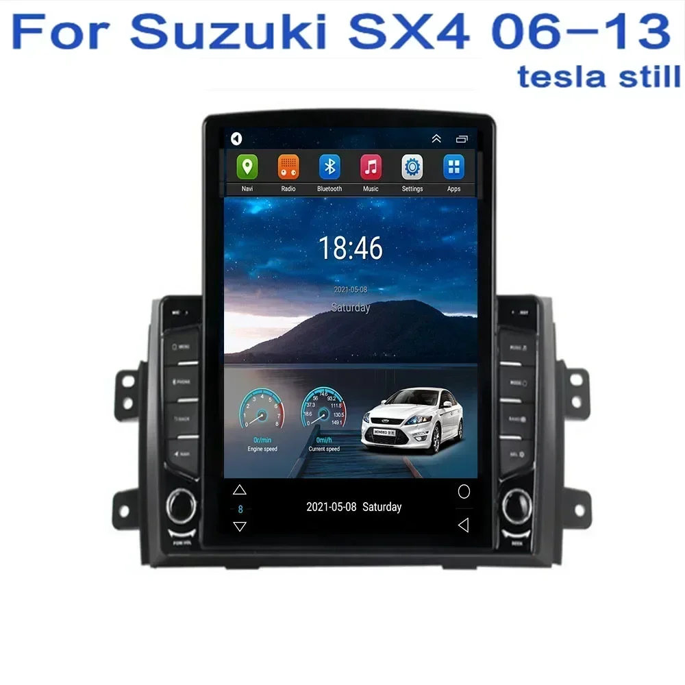 Автомобильный радиоприемник Tesla Style 2 Din Android 13 для Suzuki SX4 2006-2013-2036 мультимедийный