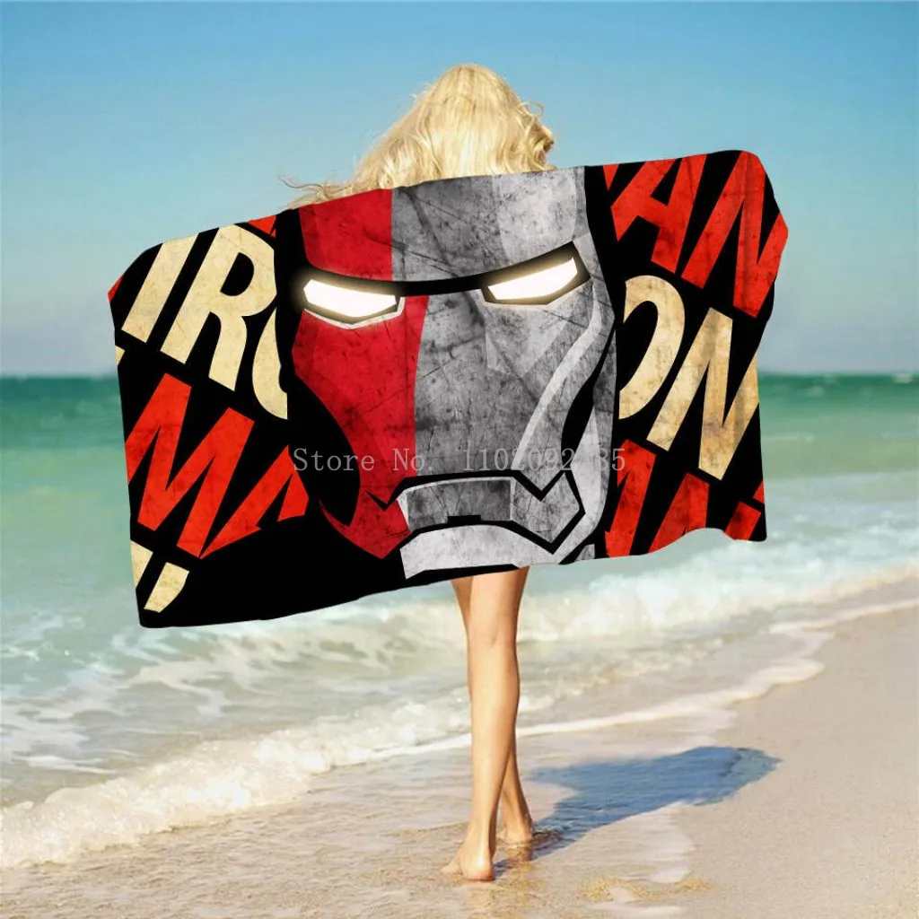 Банное полотенце из полиэстера с принтом мстители |