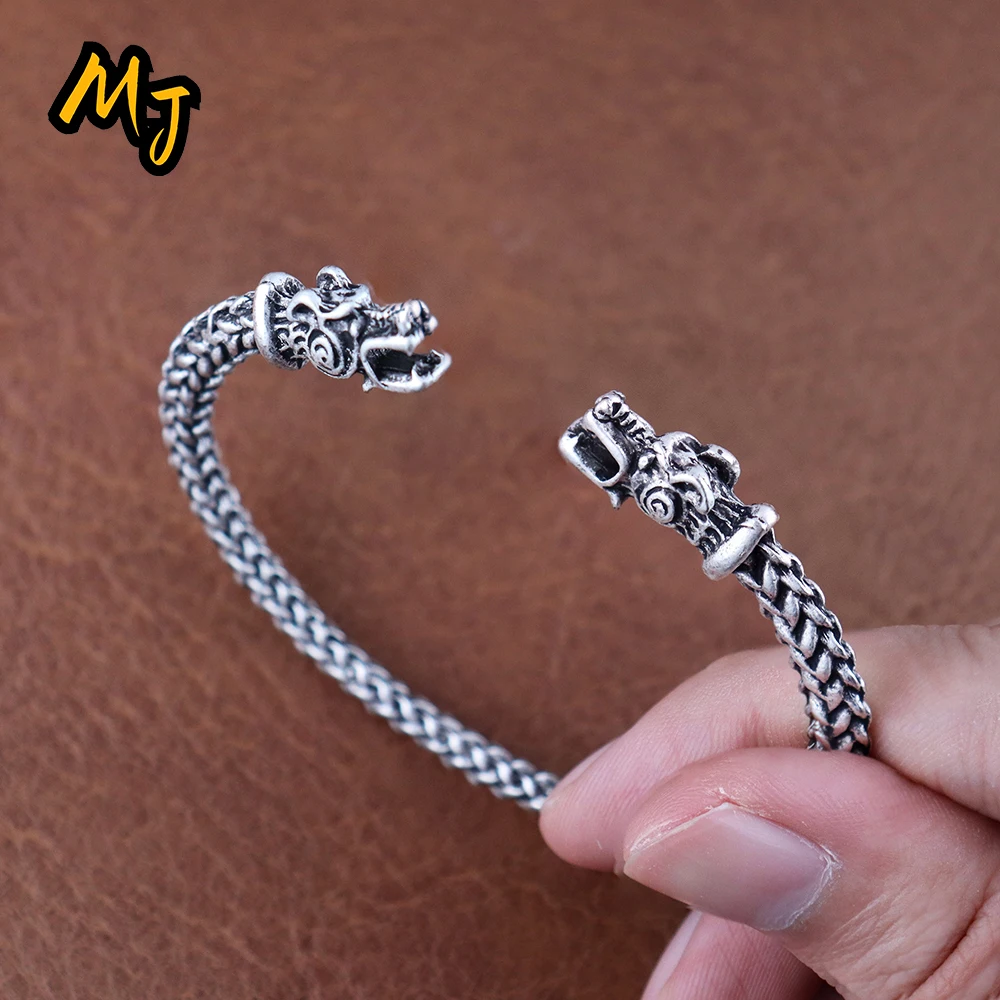 Классический мужской браслет с искусственной головой винтажные скандинавские
