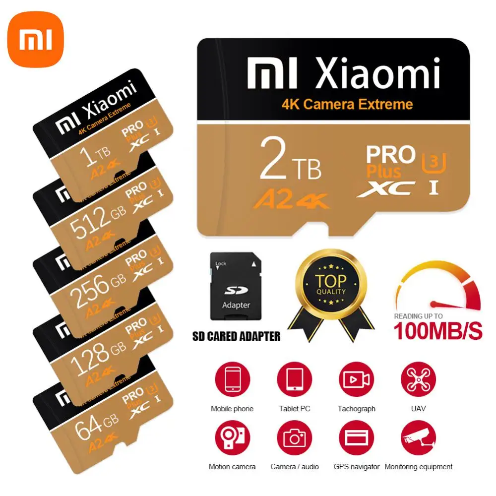 Xiaomi 512GB Micro TF/SD Card 128GB Flash Memory SD Cards 1TB SD Memory Card 2TB TF Card Flash Card For Tablet/Camera/Dash Cam