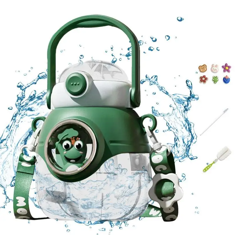 

Kids Sport Water Bottles Drinking Cups Drinking Cups 1100ml Water Kettle Portable Cute Frog Style Shoulder Strap For Cycling