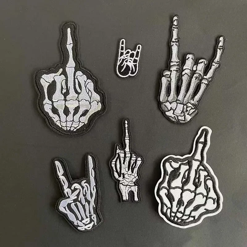 Экологичные вышитые нашивки ручной работы набор из 6 черно-белых