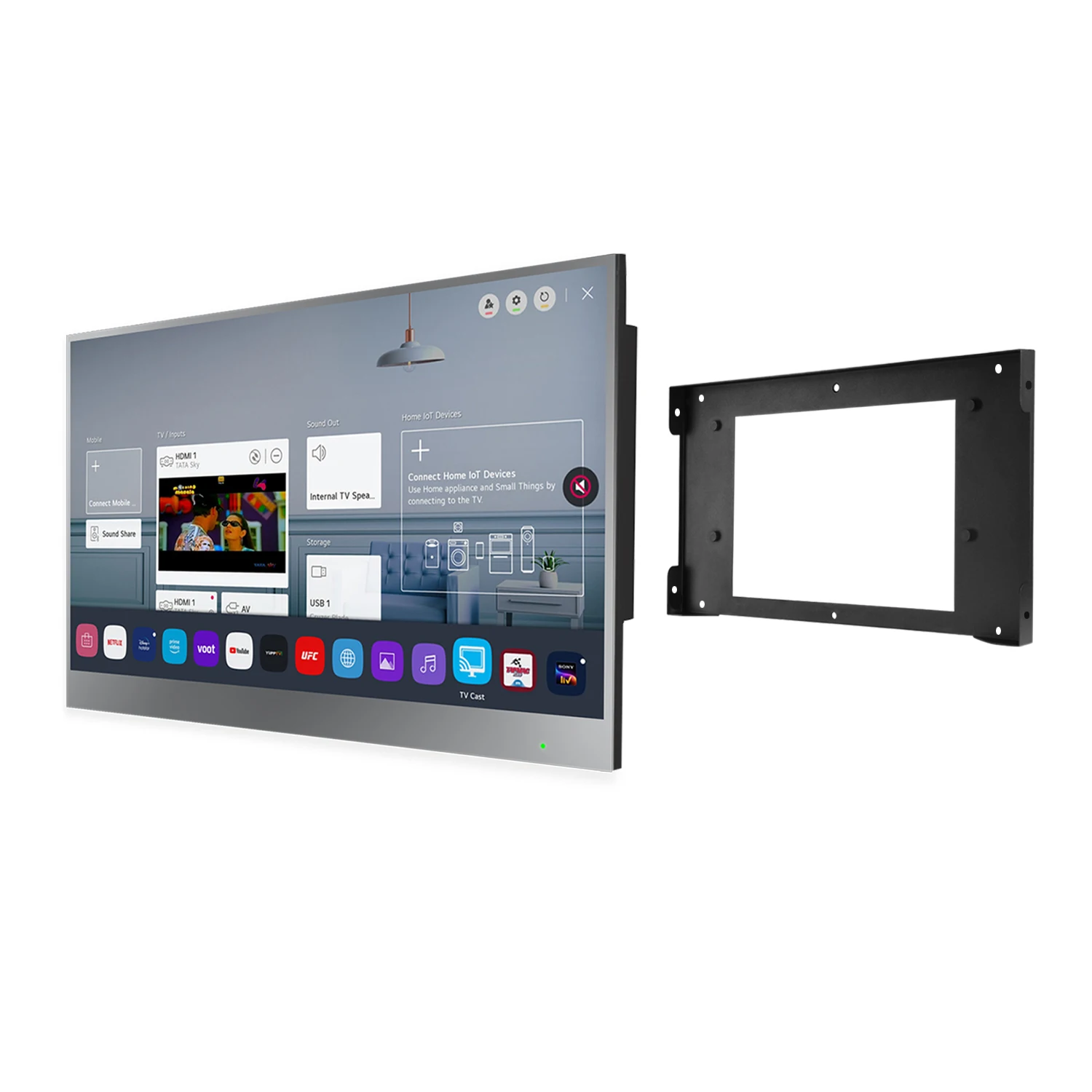 22inch Mirror Touch Screen Hotel HD LCD Bathroom TV with Android System 11 images - 6