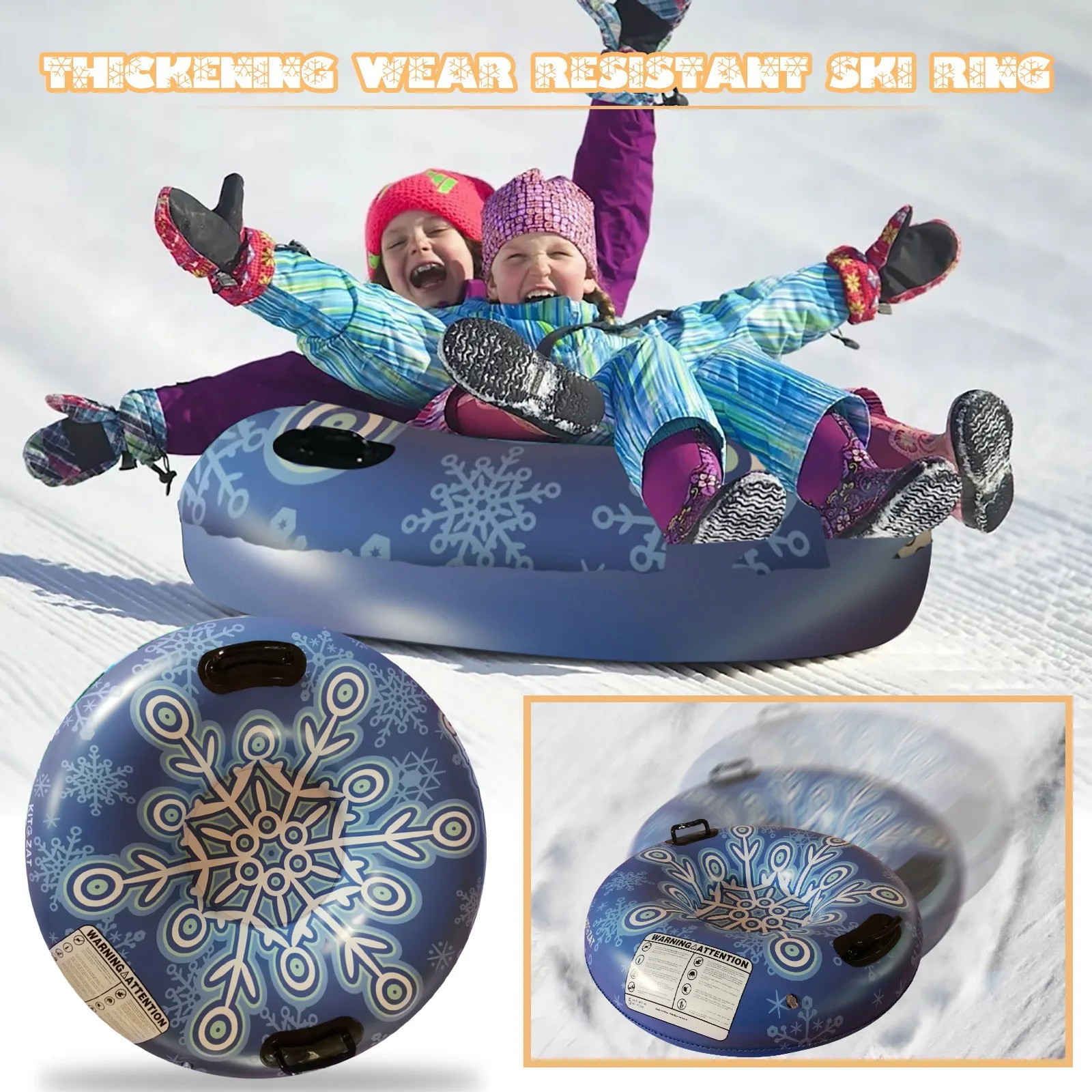 

Ski Ring PVC Sled Tire Tube Children Adult Ski Mat With Handle For Outdoor Sport