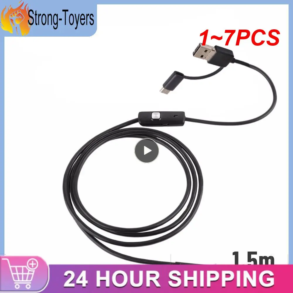 

1~7PCS MM IP67 Waterproof Endoscope Camera 6 LEDs Adjustable USB Android Flexible Inspection Borescope Cameras for Phone PC