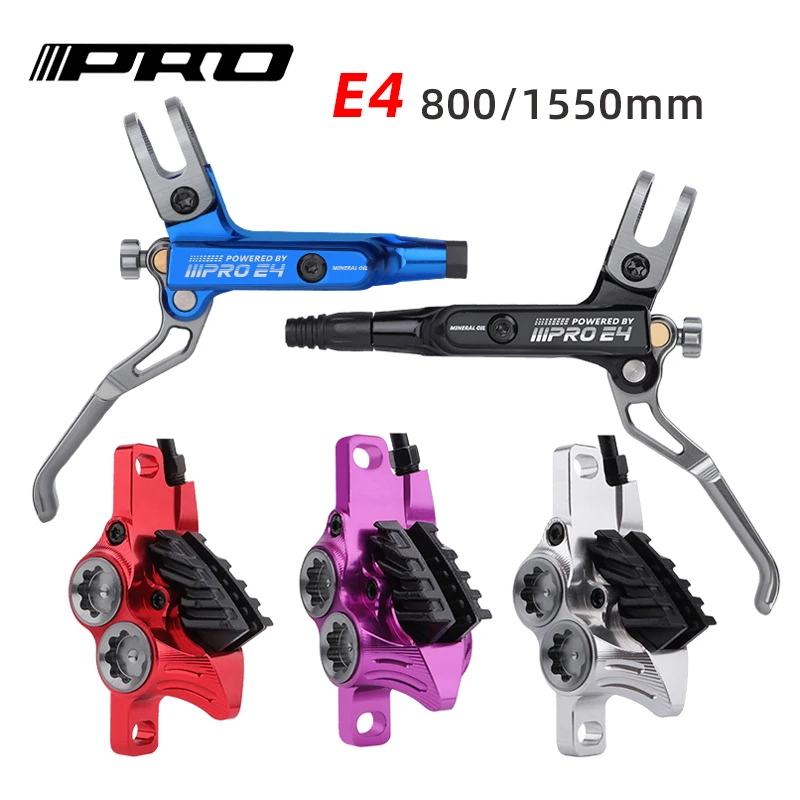 

IIIPRO E4 Mountain Bicycle Hydraulic Brake 800/1550mm Cooling 4 Piston Oil Pressure Front Rear Brake AM DH E-bike MTB Disc Brake