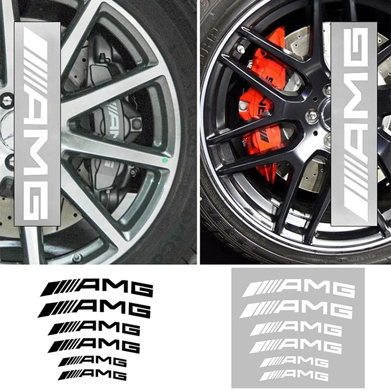 

6 PCS Vinyl Car Decal Stickers for Mercedes AMG Brake Calipers Waterproof